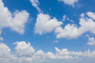 Naklejka na ściany i meble blue sky with clouds background, summer time, beautiful sky