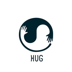 Hands hugs in circle shape illustration