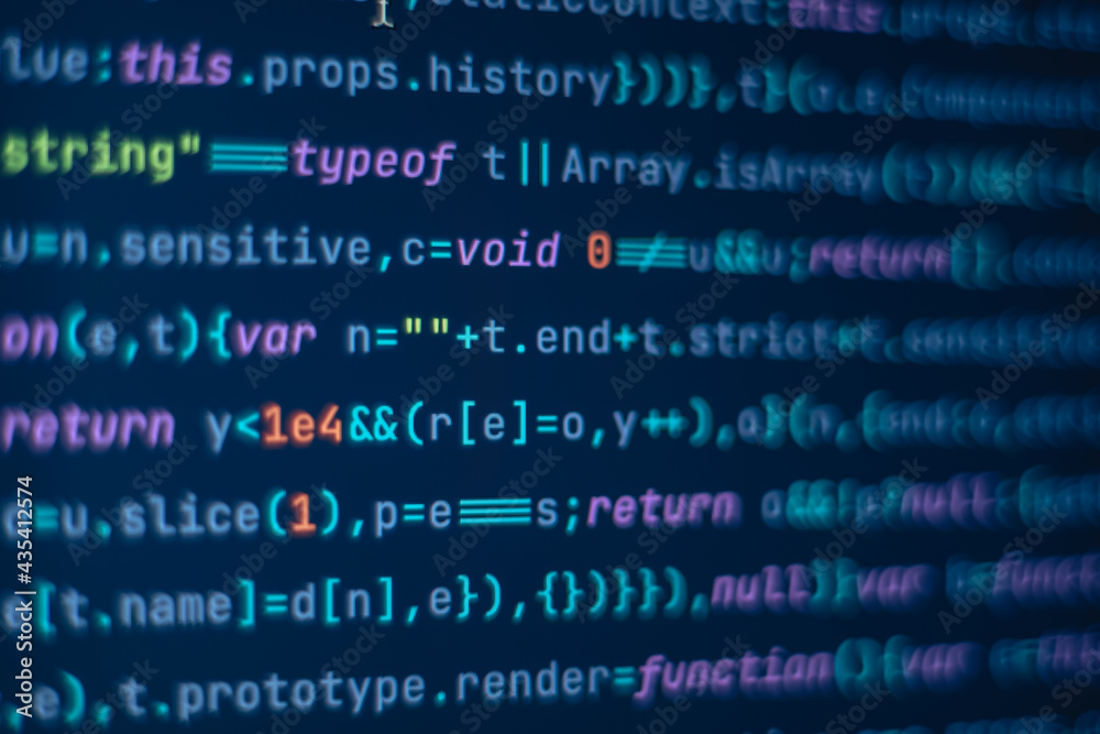 Aufkleber Screens concept design. cloud information flow. Abstract technology background. Java Software engineer concept. Coded data on monitor. Python binary code. Mobile application design Concept.