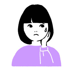 困った顔の女性のアイコン