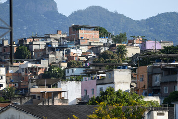 view of homes in needy community in Rio de Janeiro