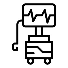 First aid defibrillator icon. Outline First aid defibrillator vector icon for web design isolated on white background