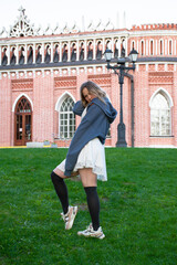 woman walking in the park