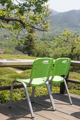 the beautiful landscape of green tea farm in Korea.