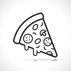 delicious pizza slice line icon