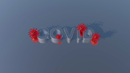 Pathogenic Covid-19 Virus disease outbreak. 3D illustration, 3D rendering	
