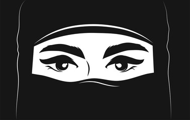 Eyes of a girl in a hijab close-up