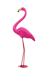 plastic pink flamingo - obrazy, fototapety, plakaty