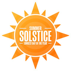 Summer Solstice. Longest day of the year. Holiday concept. Template for background, banner, card, poster with text inscription. Vector EPS10 illustration.