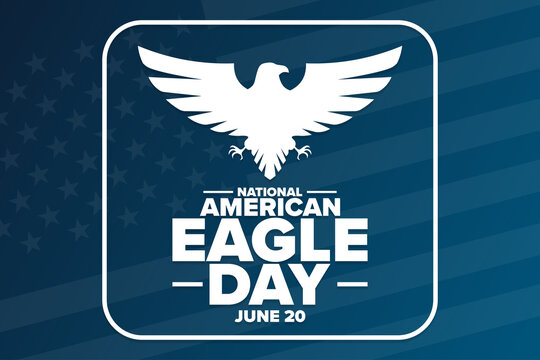 National American Eagle Day. June 20. Holiday concept. Template for background, banner, card, poster with text inscription. Vector EPS10 illustration.