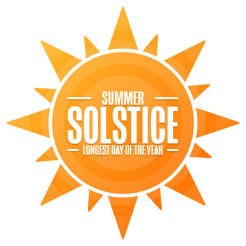 Summer Solstice. Longest Day Of The Year. Holiday Concept. Template For Background, Banner, Card, Poster With Text Inscription. Vector EPS10 Illustration.