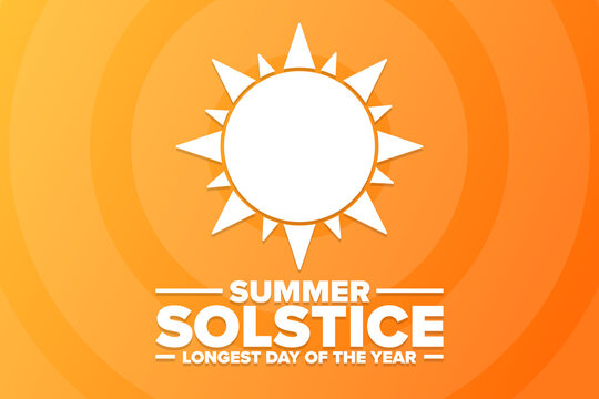Summer Solstice. Longest day of the year. Holiday concept. Template for background, banner, card, poster with text inscription. Vector EPS10 illustration.