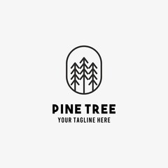 Pine tree flat style design symbol logo illustration vector graphics