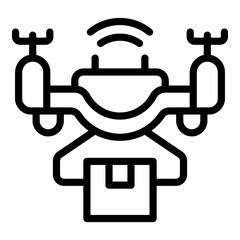 Drone icon. Outline Drone vector icon for web design isolated on white background