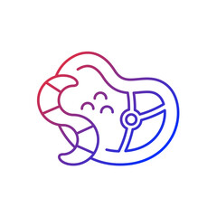 Parasites gradient linear vector icon. Infection carrier. Poisonous worm. Transmitted disease. Thin line color symbols. Modern style pictogram. Vector isolated outline drawing