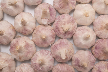 Group of garlic isolated on a white background.