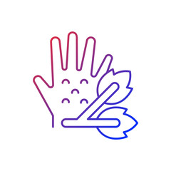 Obraz premium Plants gradient linear vector icon. Plant pathogens that produce biohazardous waste. Thin line color symbols. Modern style pictogram. Vector isolated outline drawing