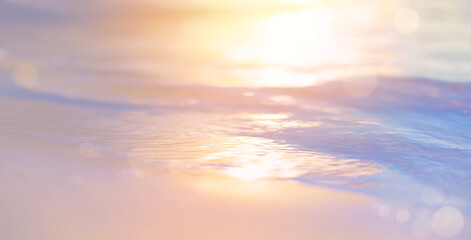 Bokeh sunset light background on summer sea beach