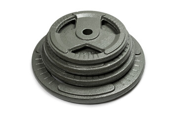 Weight plates isolated on a white background.