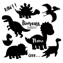 Cute Dino Silhouette Collection Set