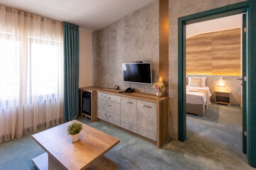 Interior of a luxury hotel room