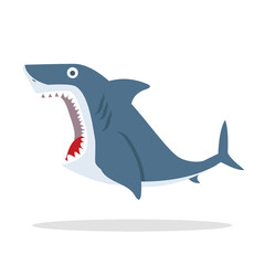 Big cute shark with open mouth vector