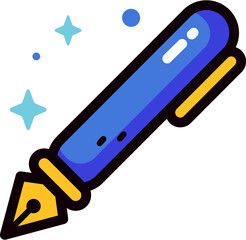 Fountain Pen Icon - Style : Lineal Color	
