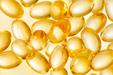 close up of vitamin supplement capsules.