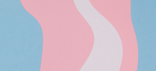 Abstract geometric pastel color paper texture background with light blue, pink and white colors