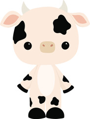 Cute character for kids. Illustration of a cute cow, a baby animal for kindergarten.