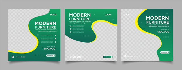 Furniture and home decoration banner for social media post