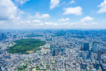 東京都心部 ヘリコプター空撮写真