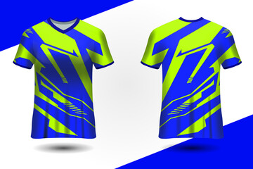 Vector jersey sports design template for sports clubs. uniform front and back view.