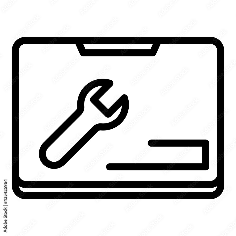 Poster computer service icon. outline computer service vector icon for web design isolated on white backgro