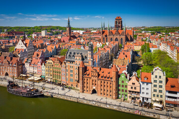 Fototapeta premium Beautiful architecture of the main city of Gdansk at summer. Poland