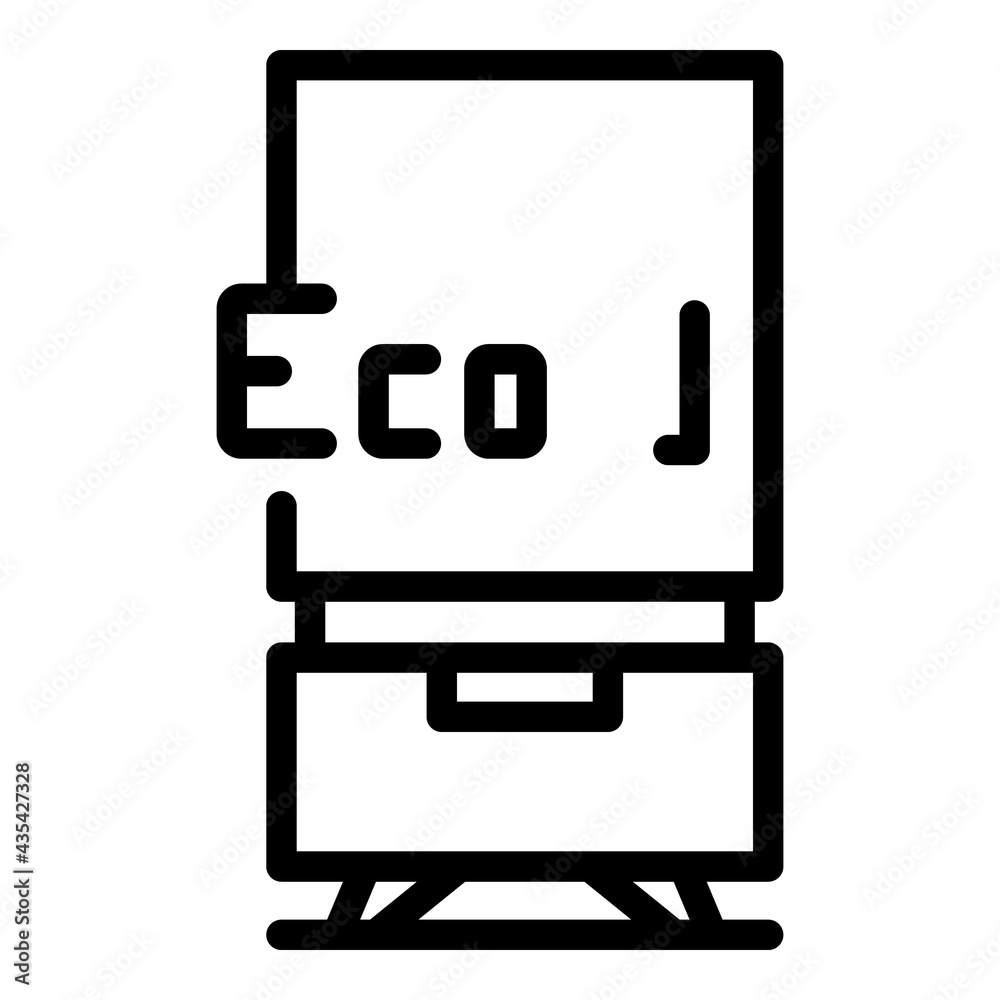 Wall mural Eco fridge icon. Outline Eco fridge vector icon for web design isolated on white background - Wall murals