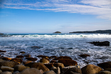 海岸線の波飛沫