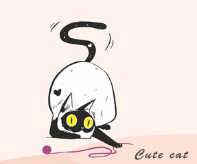 cute cat playing with a ball