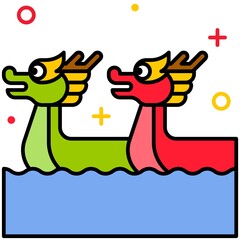 icon, Dragon Boat festival related vector