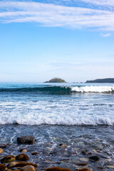 海岸線の波飛沫