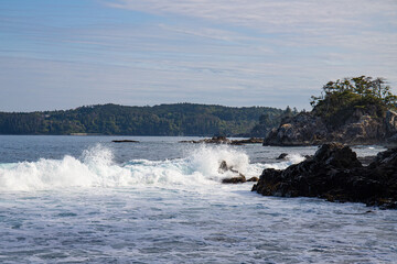 海岸線の波飛沫