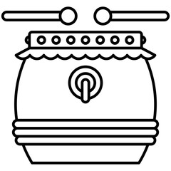 Drum icon Dragon Boat festival related vector