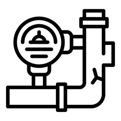 Broken pipe icon. Outline Broken pipe vector icon for web design isolated on white background