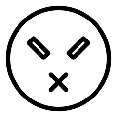 Silent emoji icon. Outline Silent emoji vector icon for web design isolated on white background