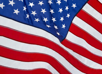 US, USA, United States or American flag macro or close up detail
