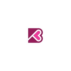 illustration letter b of a pink and white icon