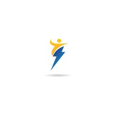 electric people. power human logo design