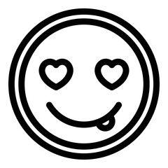 Love smile icon. Outline Love smile vector icon for web design isolated on white background