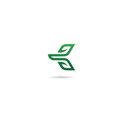 letter k with leaf logo design icon inspiration