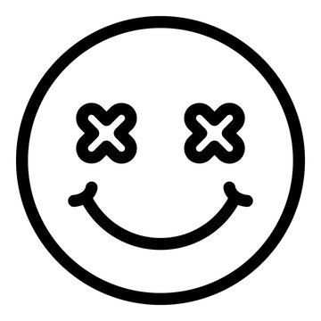 recommend clip art: Crossed eyes emoji icon. Outline Crossed eyes emoji vector icon for web design isolated on white background
